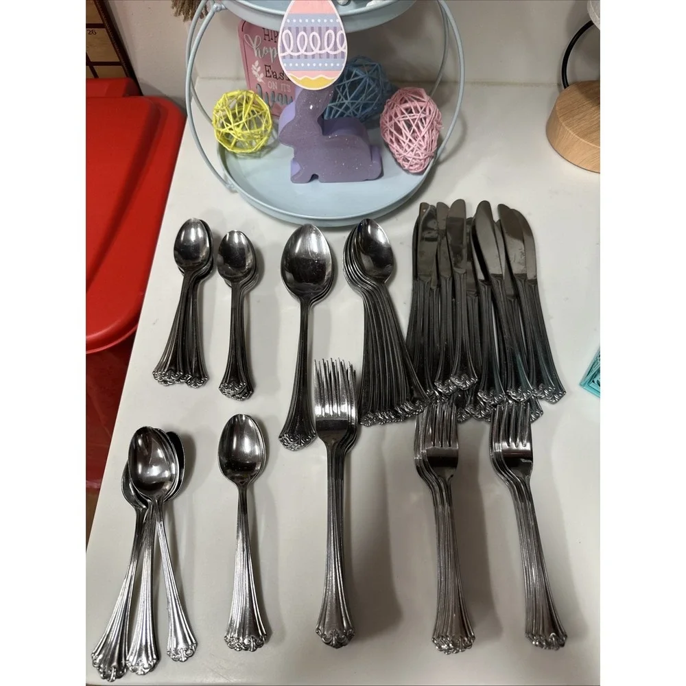 Flatware Reed & Barton Select Elegante Stainless Flatware‎ Set 72 Pieces